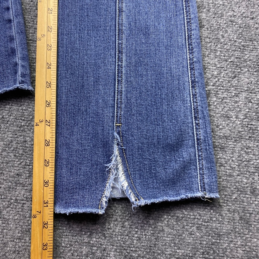 KanCan Womens High Rise Flare Jeans Blue Front Seam‎ Raw Hem KC2566D Size 7/27 - Picture 4 of 9